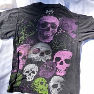 Goth punk studded skull men’s t-shirt